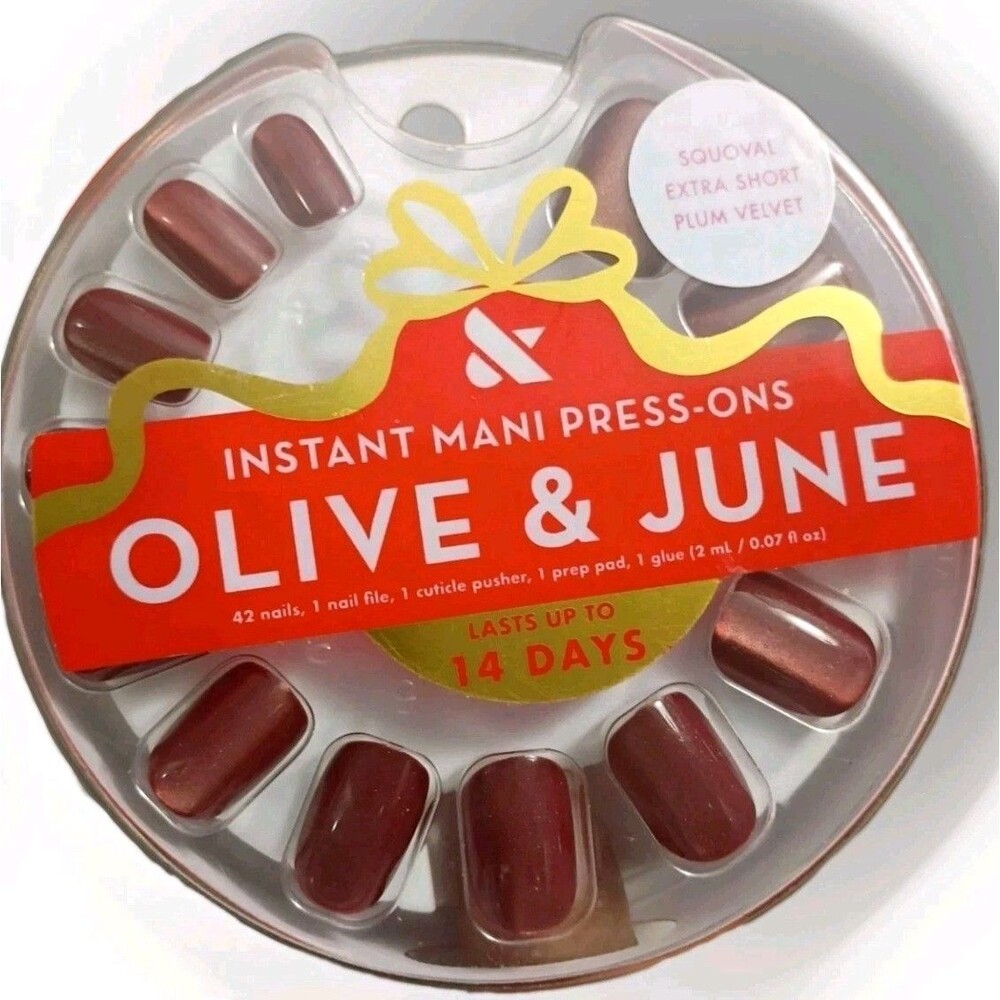 Olive & June The Instant Mani  Press-OnsNails ExtraShort  Plum Velvet NIB Sealed